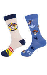 Disney’s TOY STORY 4 Men’s 2 Pair Socks SHERIFF WOODY & BULLSEYE - Novelty Socks for Less