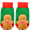 BOOGIE TOES Unisex Baby GINGERBREAD CHRISTMAS RATTLE GRIPPER BOTTOM SOCKS - Novelty Socks for Less