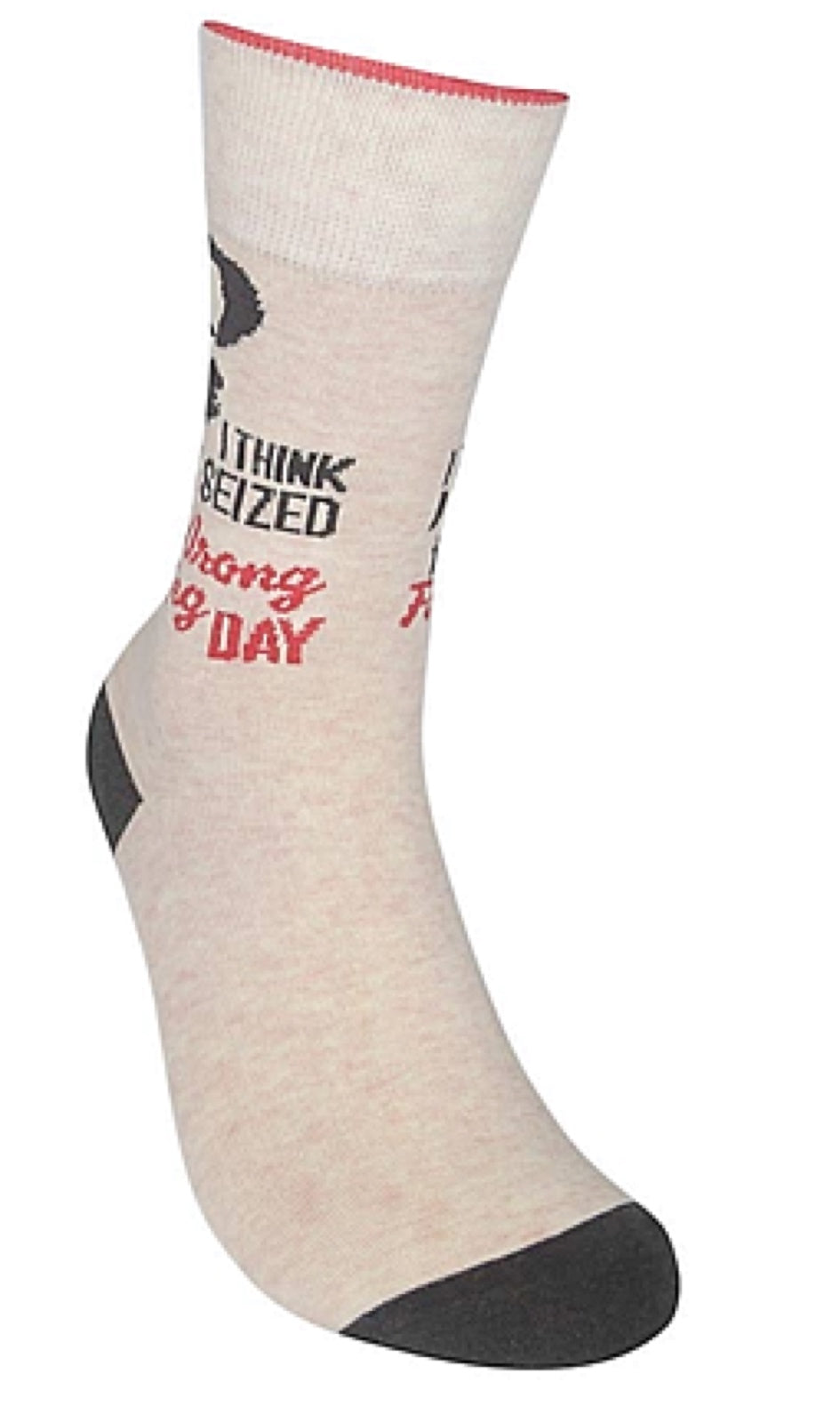 FUNATIC Brand Unisex ‘I THINK I SEIZED THE WRONG F-N DAY’ - Novelty Socks for Less