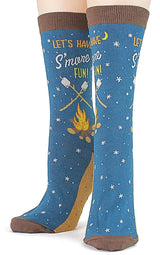 FOOT TRAFFIC Brand Ladies SMORES Socks 'LET'S HAVE S'MORE FUN' - Novelty Socks for Less