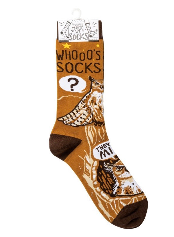 PRIMITIVES BY KATHY‘WHOOOS SOCKS’ WITH OWL - Novelty Socks for Less