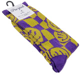 PARQUET Brand Men’s CHECKERBOARD SMILEY FACE Socks (CHOOSE COLOR) - Novelty Socks for Less