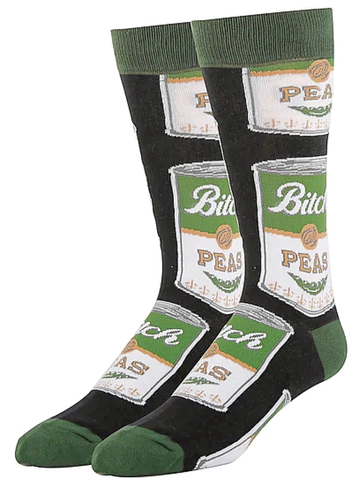 OOOH YEAH Brand Men’s CAN OF PEAS Socks ‘BITCH PEAS’ - Novelty Socks for Less