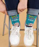 PARQUET Brand Men’s ‘BEST NURSE EVER’ Socks With Cat - Novelty Socks for Less