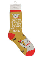 PRIMITIVES BY KATHY Unisex ‘I CAN’T I HAVE PLANS WITH MY DOG’ Socks - Novelty Socks for Less