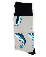 Parquet Brand Men’s Socks with FISH/FISHING POLES - Novelty Socks for Less