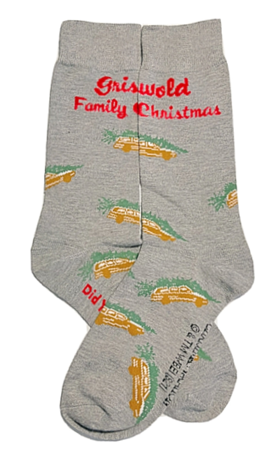 CHRISTMAS VACATION Men’s Socks STATION WAGON & TREE 'DID YOU BRING A SAW?' - Novelty Socks for Less
