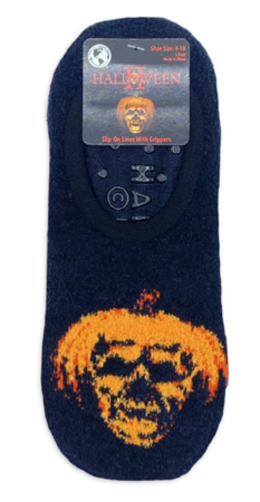 HALLOWEEN II Ladies SLIP ON LINER GRIPPER BOTTOM SOCKS MICHAEL MYERS - Novelty Socks for Less