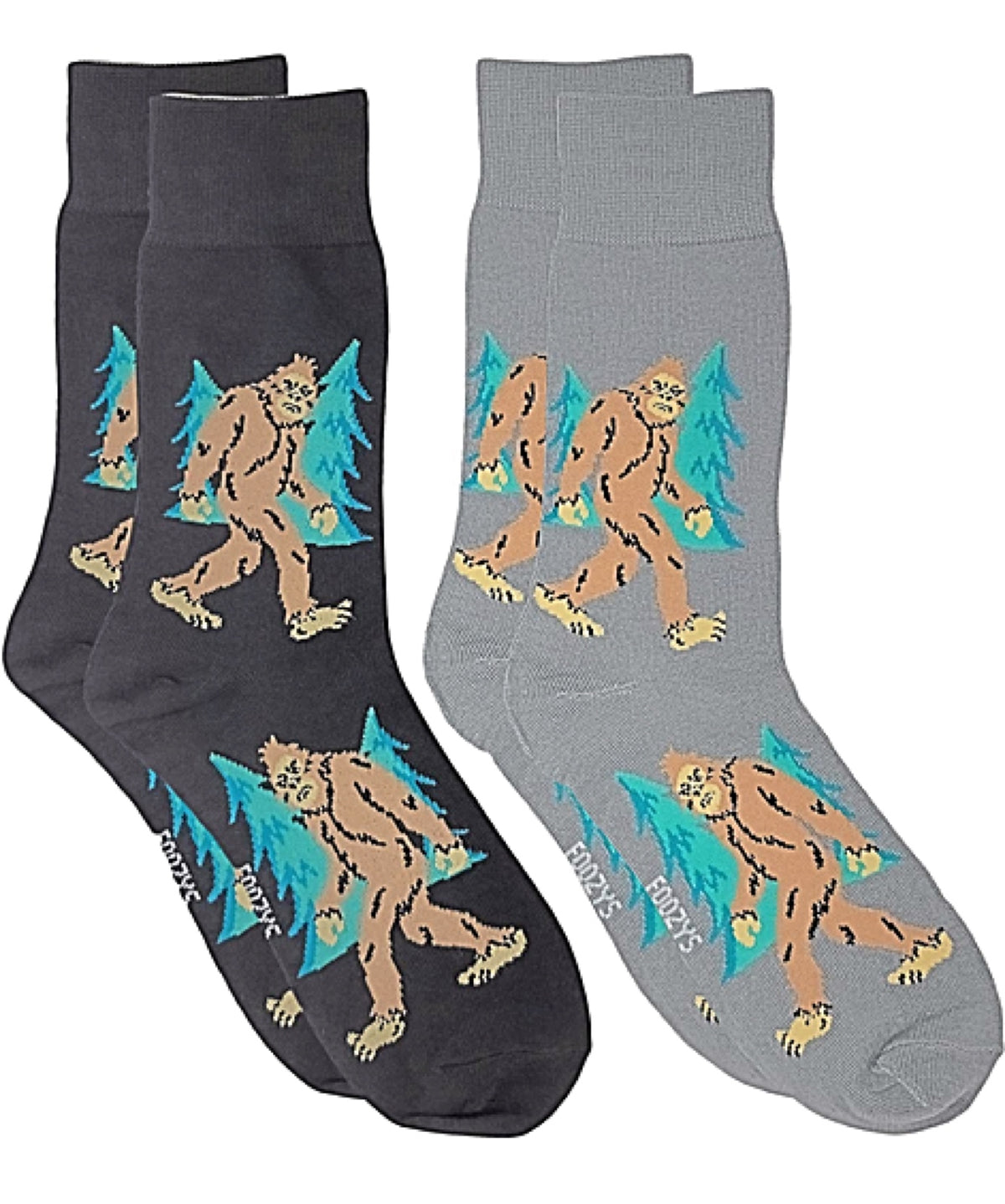 FOOZYS Men’s 2 Pair BIGFOOT SASQUATCH Socks - Novelty Socks for Less
