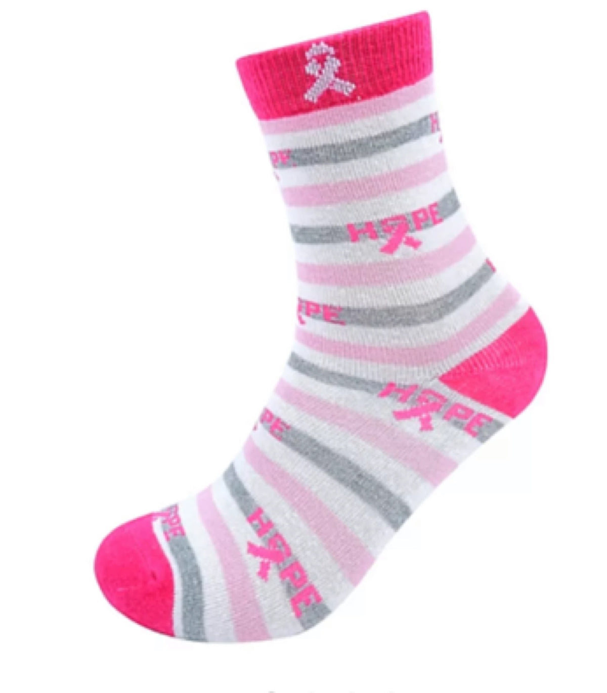 PARQUET Brand Ladies BREAST CANCER Socks PINK RIBBON Says ‘HOPE’ - Novelty Socks for Less
