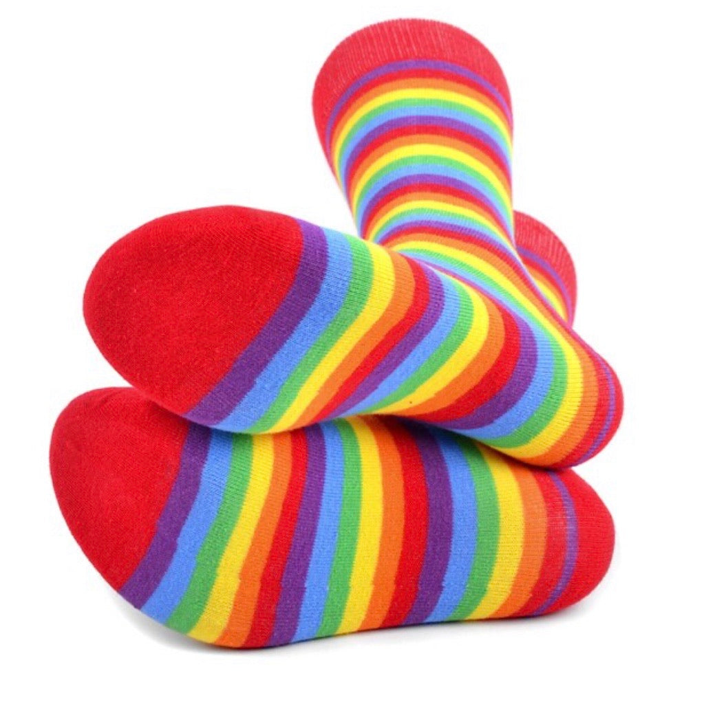 PARQUET BRAND Mens RAINBOW STRIPED Socks - Novelty Socks for Less