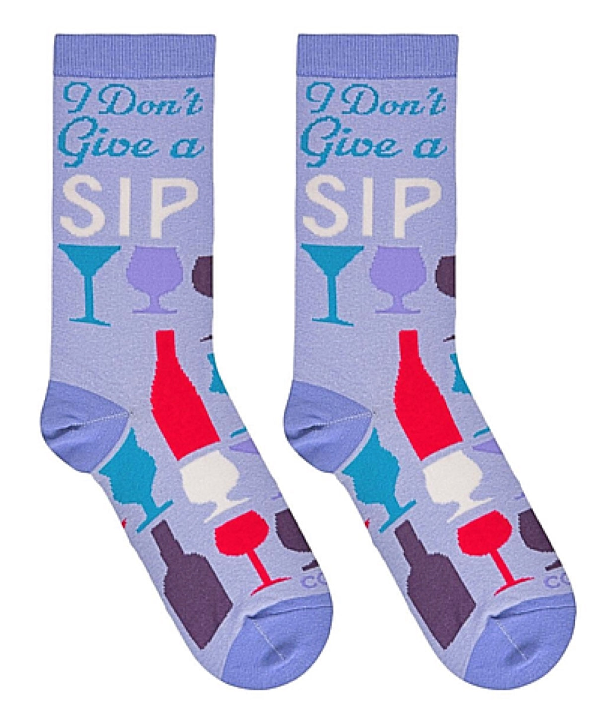 COOL SOCKS BRAND LADIES WINE SOCKS ‘I DON’T GIVE A SIP’ - Novelty Socks for Less