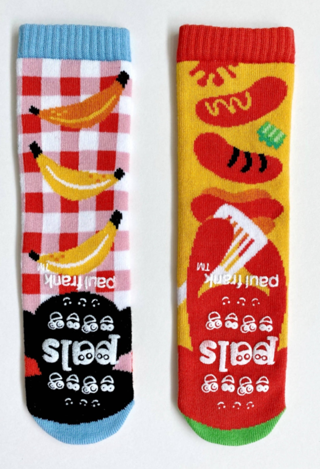 PALS SOCKS Brand Unisex JULIUS& BOB MISMATCHED GRIPPER BOTTOM SOCKS - Novelty Socks for Less
