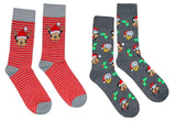 DISNEY MEN’S CHRISTMAS 2 PAIR OF SOCKS MICKEY, GOOFY & DONALD - Novelty Socks for Less
