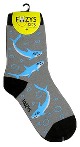 FOOZYS Brand Kids SHARKS Socks Ages 5-10 Years - Novelty Socks for Less