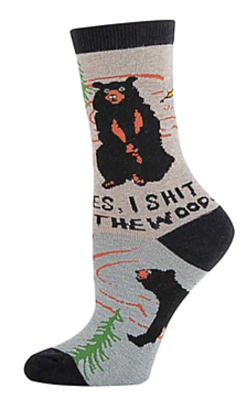 OOOH YEAH Brand Ladies BEAR NEEDS Socks ‘YES I SHIT IN THE WOODS’ - Novelty Socks for Less
