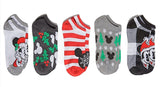 DISNEY Ladies 5 Pair Of CHRISTMAS No Show Socks MICKEY & MINNIE - Novelty Socks for Less