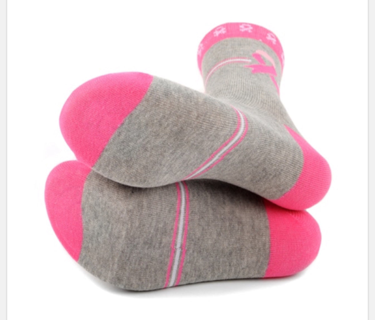 PARQUET BRAND Ladies PINK BREAST CANCER AWARENESS RIBBON Socks - Novelty Socks for Less