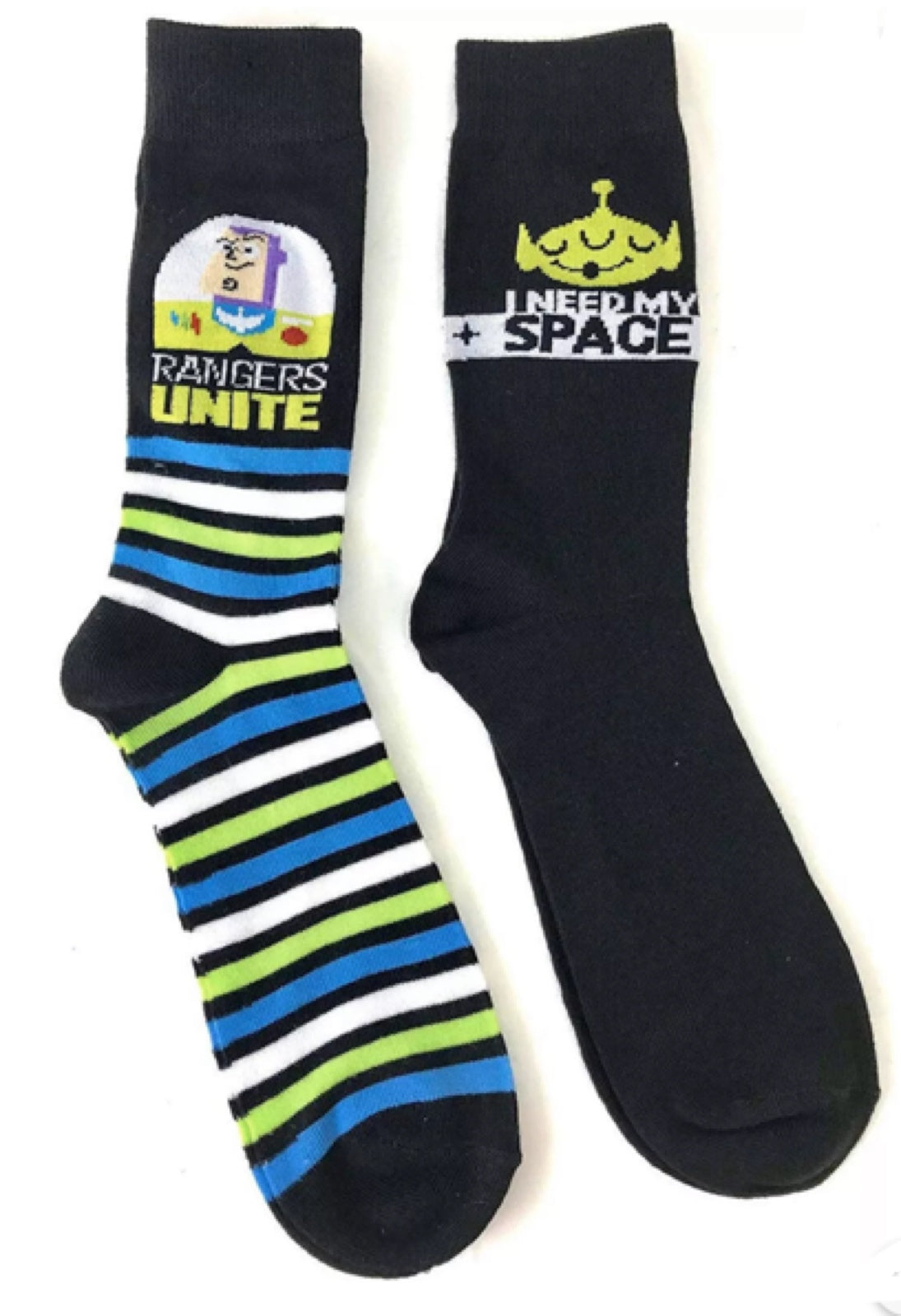 Disney’s TOY STORY Men’s 2 Pair Of SOCKS BUZZ LIGHTYEAR & ALIENS 'RANGERS UNITE' - Novelty Socks for Less