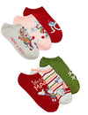 DISNEY LADIES 6 PAIR OF CHRISTMAS NO SHOW SOCKS ‘MERRY & BRIGHT’ - Novelty Socks for Less