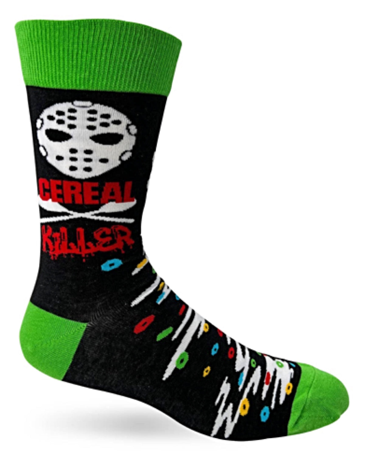 FABDAZ BRAND MEN’S JASON MASK & BOWL OF CEREAL SOCKS ‘CEREAL KILLER’ - Novelty Socks for Less