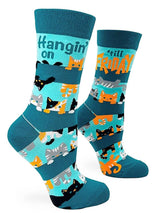 FABDAZ Brand Ladies CATS Socks ‘HANGIN’ ON TIL FRIDAY’ - Novelty Socks for Less