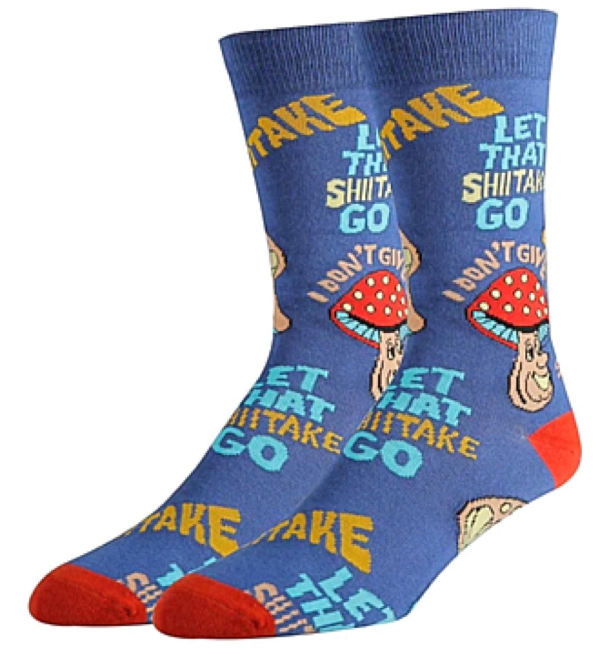 OOOH YEAH Brand Men’s MUSHROOM Socks ‘LET THAT SHIITAKE GO’ - Novelty Socks for Less