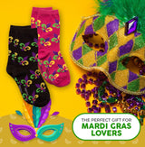 FOOZYS Brand Ladies 2 Pair MARDI GRAS Socks - Novelty Socks for Less