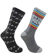 FRIENDS TV SHOW MEN’S 2 PAIR SOCKS ‘HOW YOU DOIN’ - Novelty Socks for Less