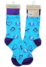 FABDAZ Brand Ladies SUICIDE PREVENTION AWARENESS Socks - Novelty Socks for Less
