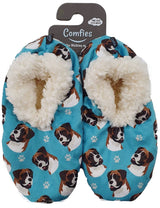 COMFIES Ladies BOXER DOG Non-Skid SLIPPERS - Novelty Socks for Less