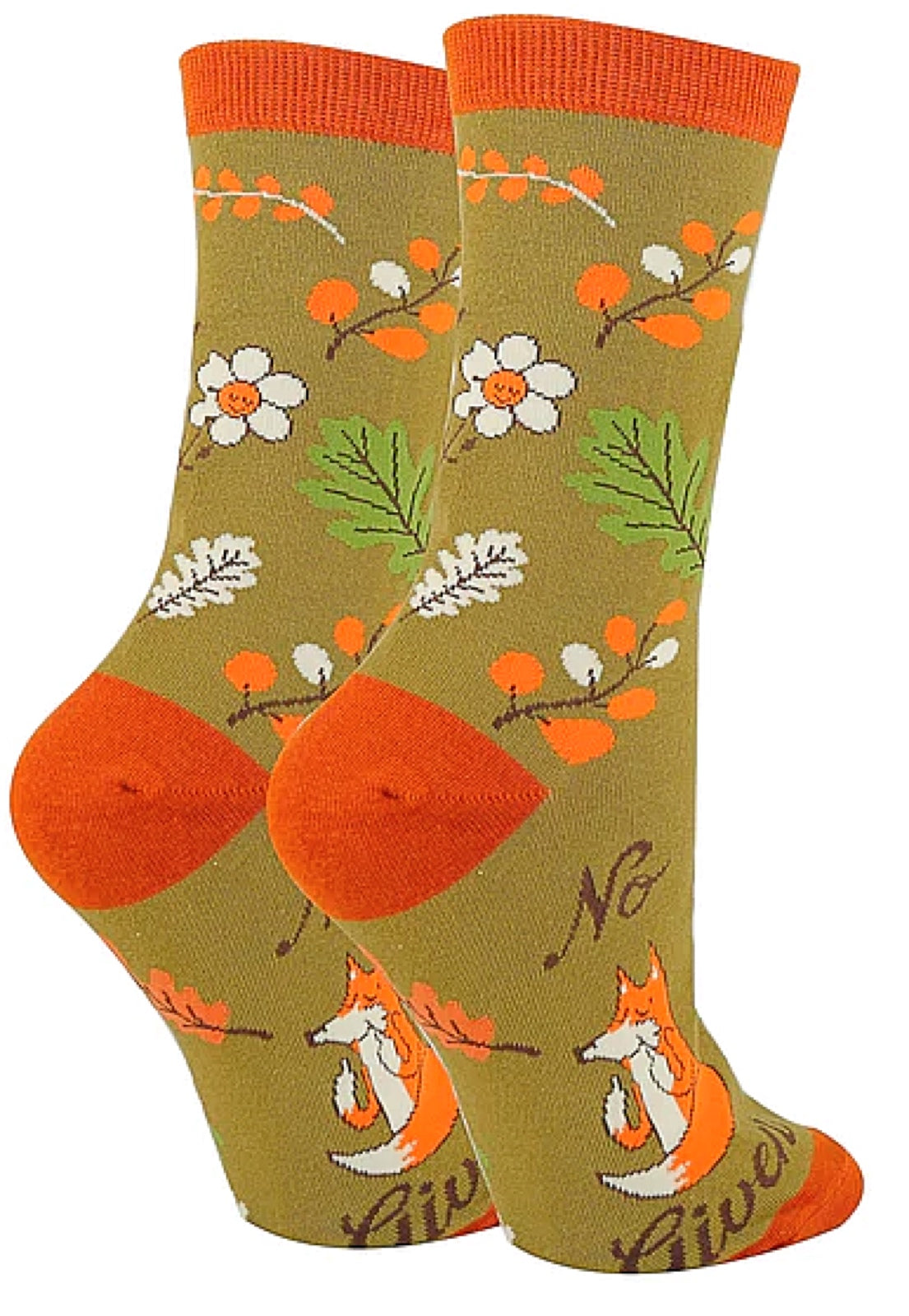OOOH YEAH Brand Ladies FOX With MIDDLE FINGERS Socks ‘NADA FOX GIVEN’ - Novelty Socks for Less