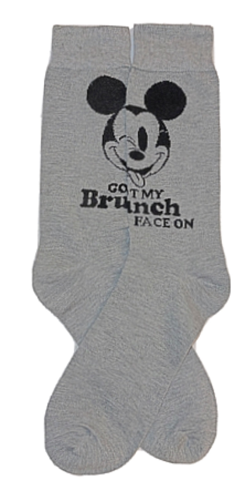 DISNEY MICKEY MOUSE Men’s 2 Pair Of Socks ‘GOT MY BRUNCH FACE ON’ - Novelty Socks for Less