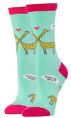 OOOH YEAH Brand Ladies GIRAFFES ‘WANNA NECK’ Socks VALENTINES DAY - Novelty Socks for Less
