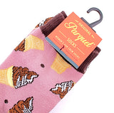 PARQUET Brand Ladies CHOCOLATE VANILLA SWIRL ICE CREAM CONE Socks - Novelty Socks for Less