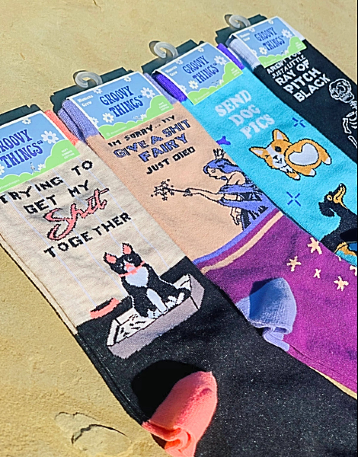GROOVY THINGS BRAND LADIES ‘I’M SORRY MY GIVE A SHIT FAIRY JUST DIED’ SOCKS - Novelty Socks for Less