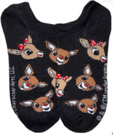 RUDOLPH THE RED-NOSED REINDEER LADIES 10 Pair Of Low Show CHRISTMAS SOCKS - Novelty Socks for Less