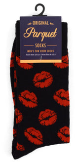 PARQUET BRAND Mens RED SEXY LIPS, KISSES Socks VALENTINE'S DAY (CHOOSE COLOR) - Novelty Socks for Less