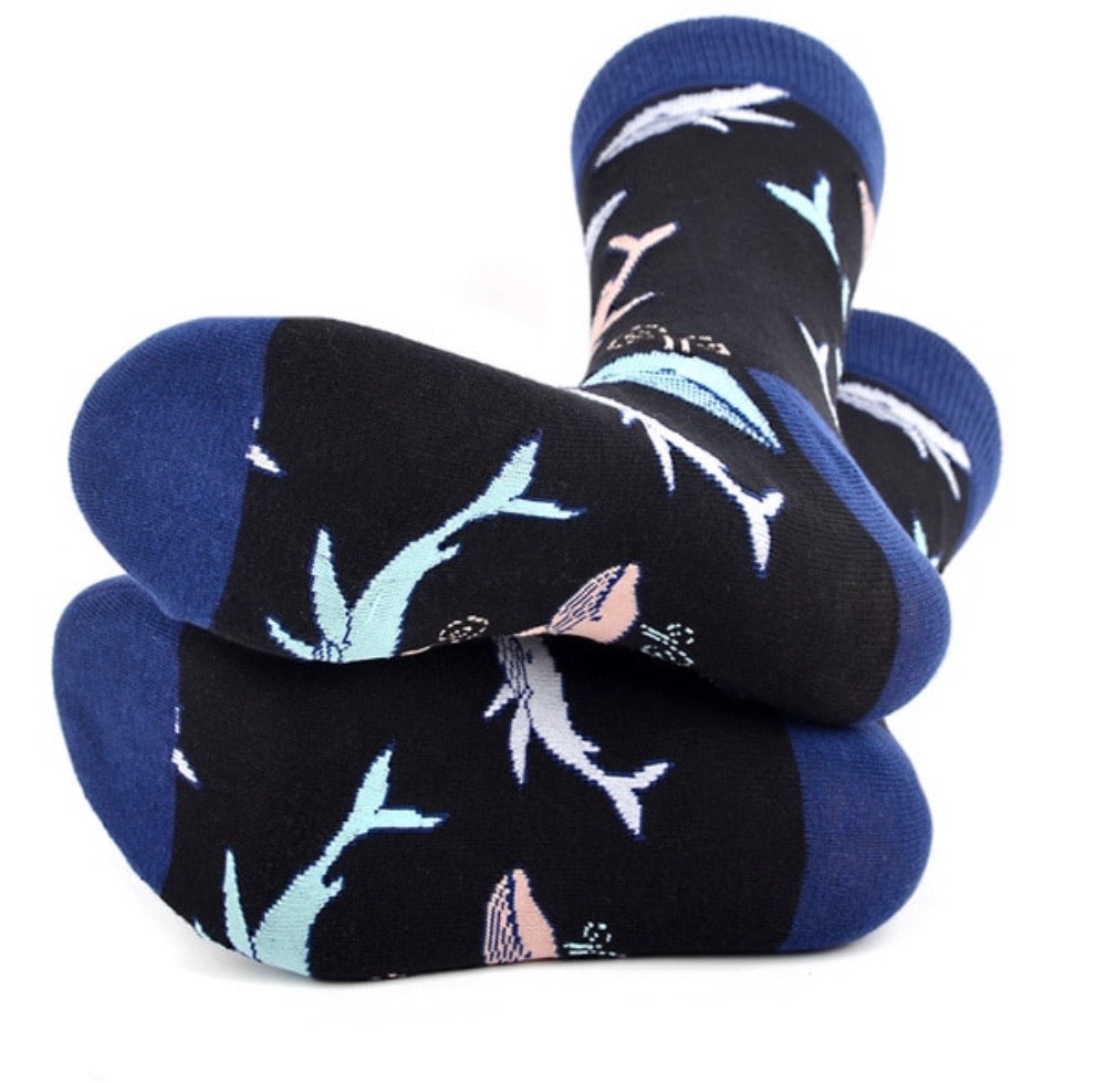 PARQUET BRAND Mens WHALES Socks - Novelty Socks for Less