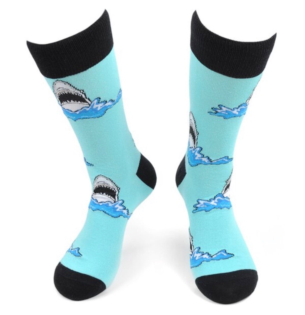 PARQUET BRAND Mens SHARKS Socks - Novelty Socks for Less