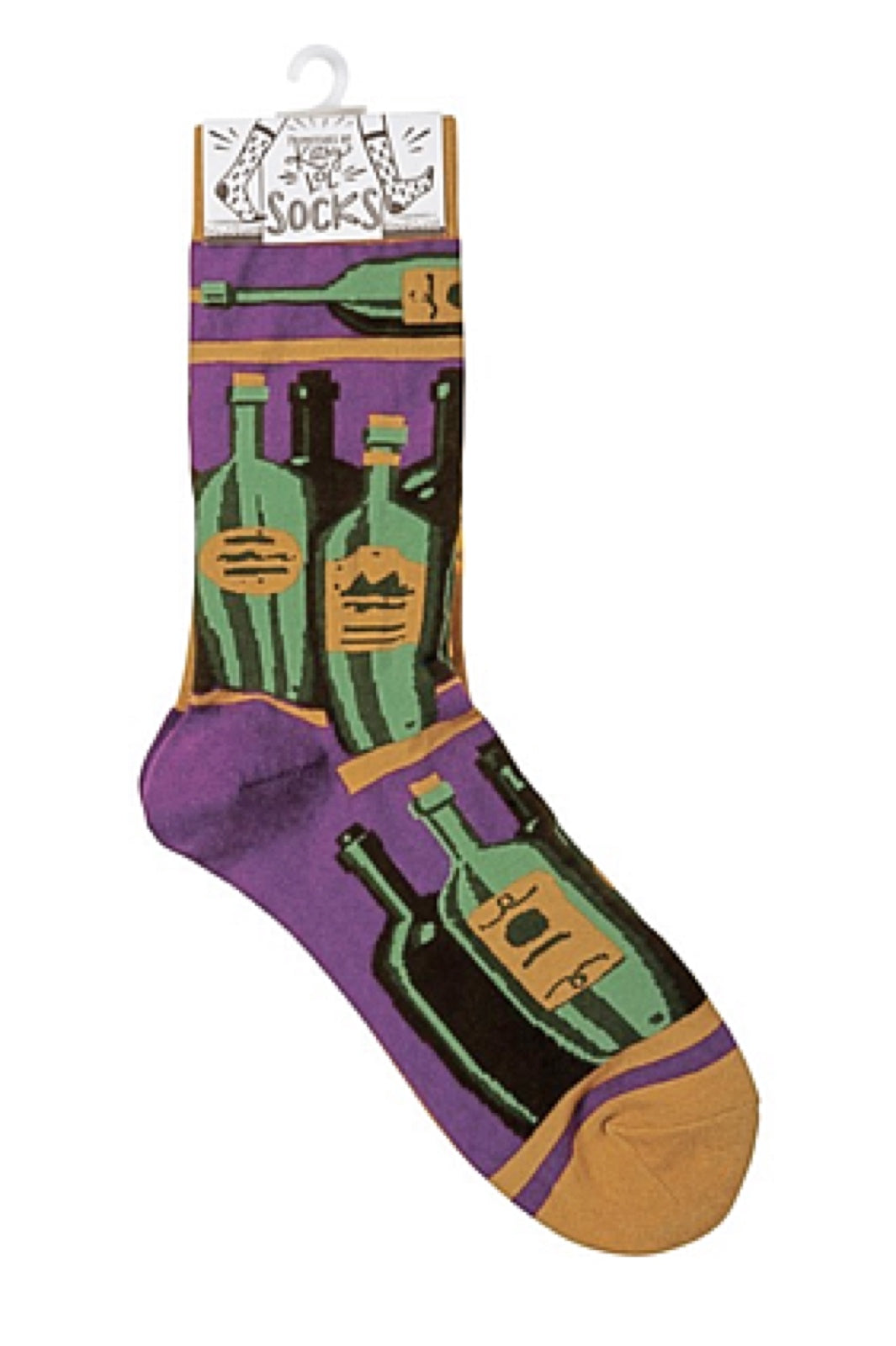 PRIMITIVES BY KATHY Unisex WINE & CHEESE Socks - Novelty Socks for Less