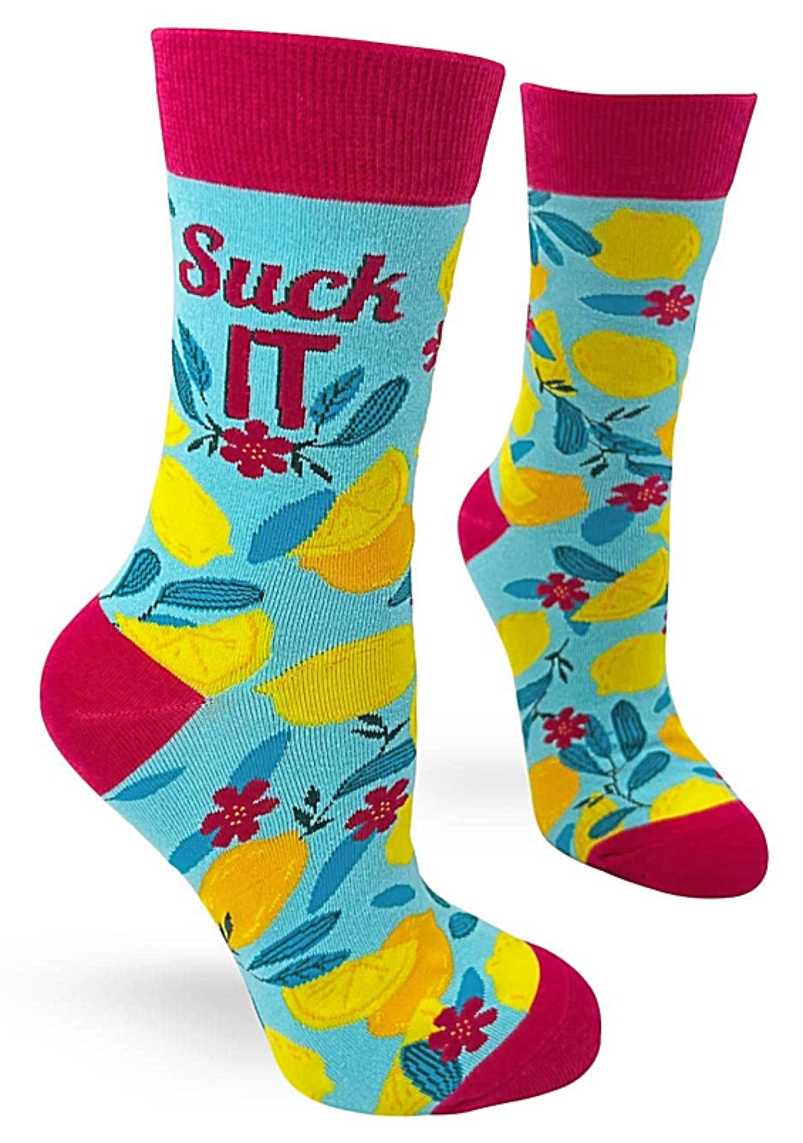 FABDAZ BRAND LADIES LEMON ‘SUCK IT’ SOCKS - Novelty Socks for Less