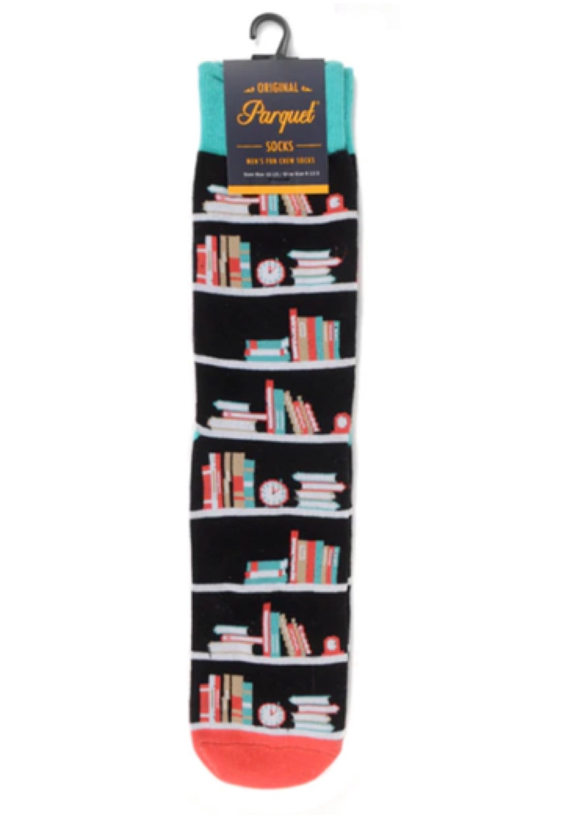 PARQUET BRAND Men’s STACK OF BOOKS ON SHELVES - Novelty Socks for Less