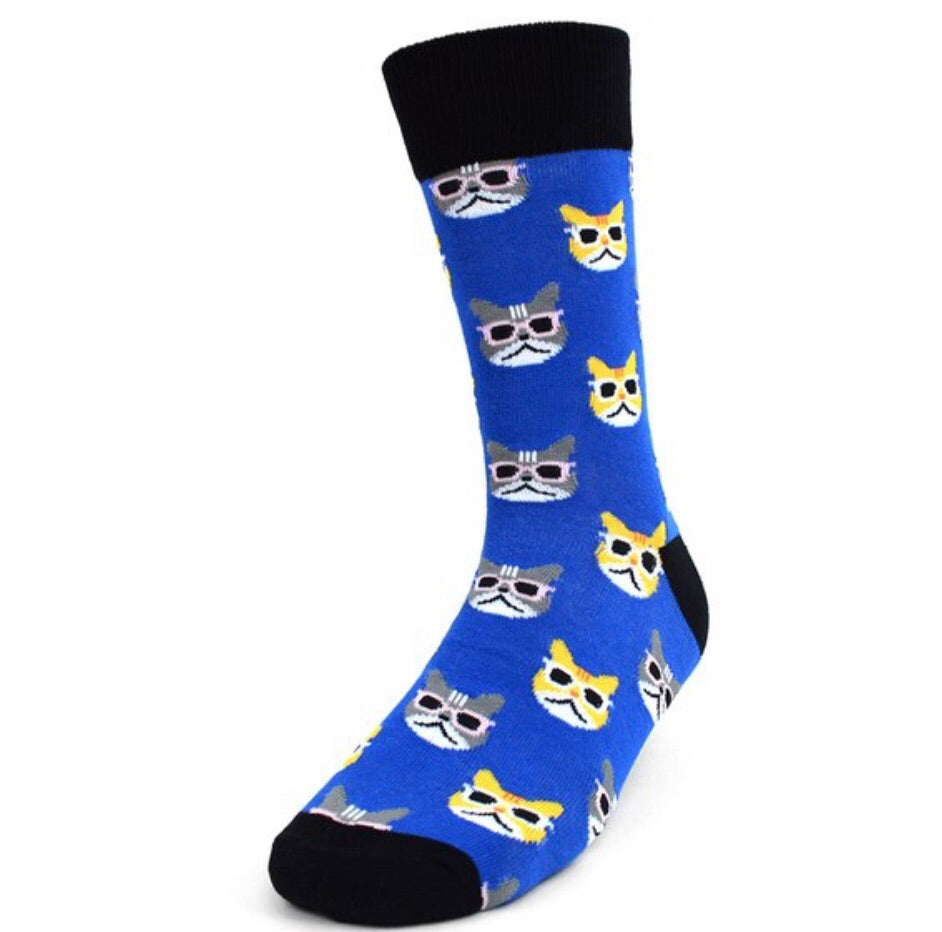 Parquet Brand Men’s COOL CATS Socks - Novelty Socks for Less