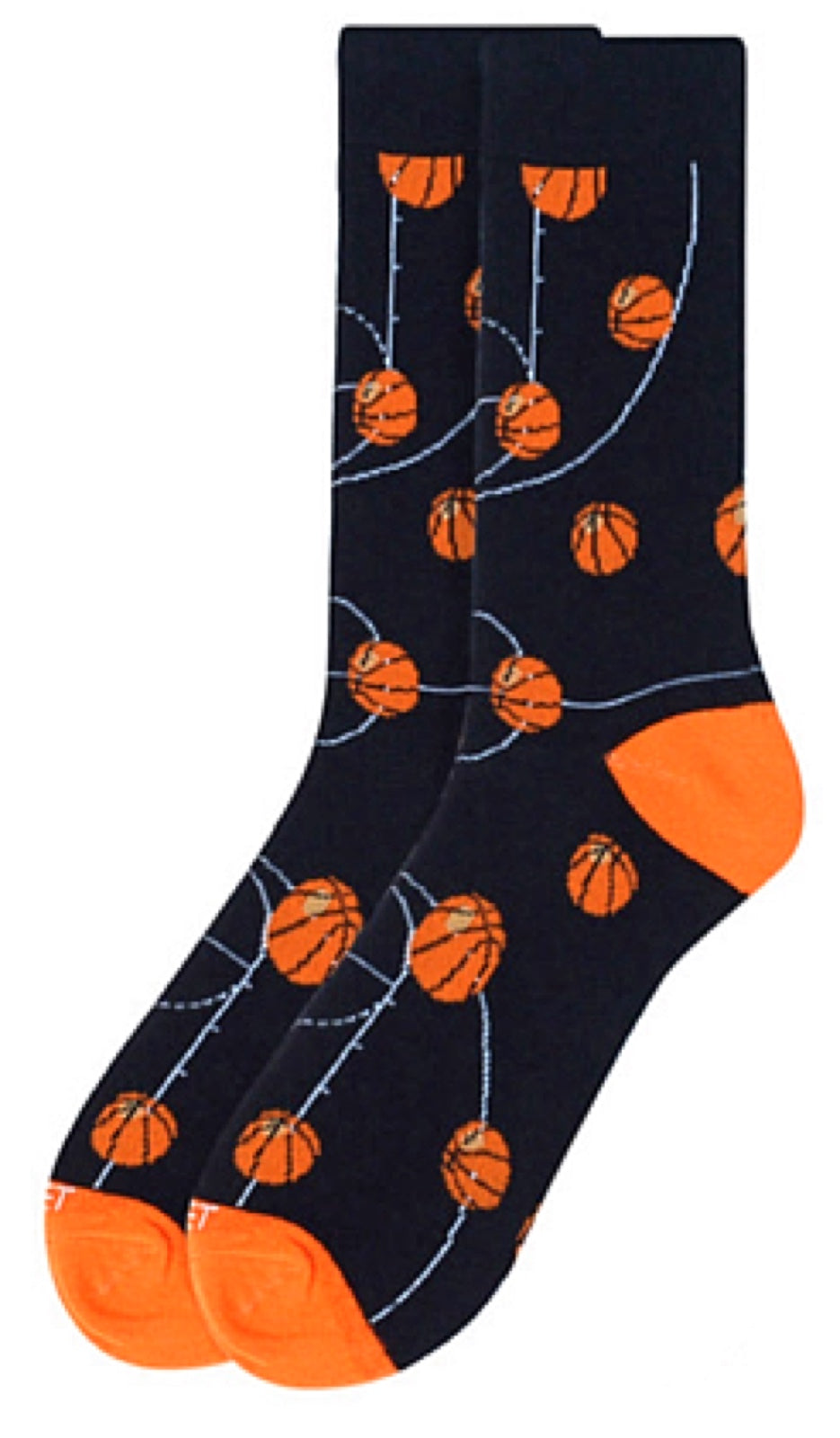 PARQUET BRAND MEN’S BLACK BASKETBALL CREW SOCKS - Novelty Socks for Less