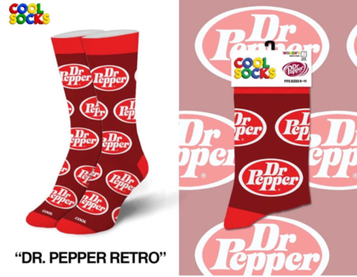 DR. PEPPER Soda Ladies Socks COOL SOCKS Brand - Novelty Socks for Less