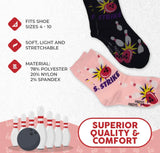 FOOZYS Brand LADIES 2 PAIR OF BOWLING SOCKS - Novelty Socks for Less