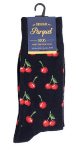 PARQUET Brand Men’s CHERRIES Socks - Novelty Socks for Less