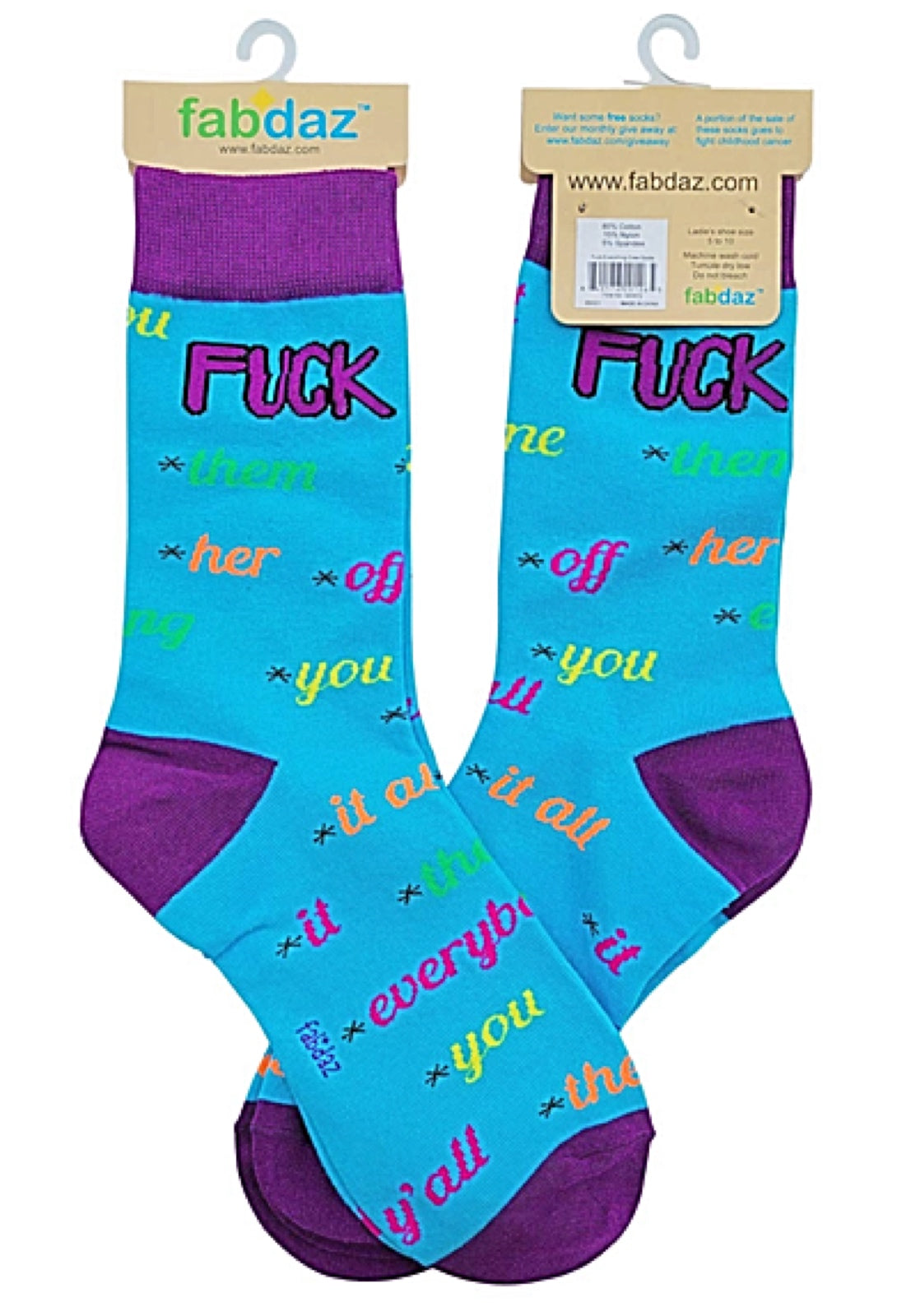 FABDAZ Brand Ladies FUCK EVERYTHING Socks - Novelty Socks for Less