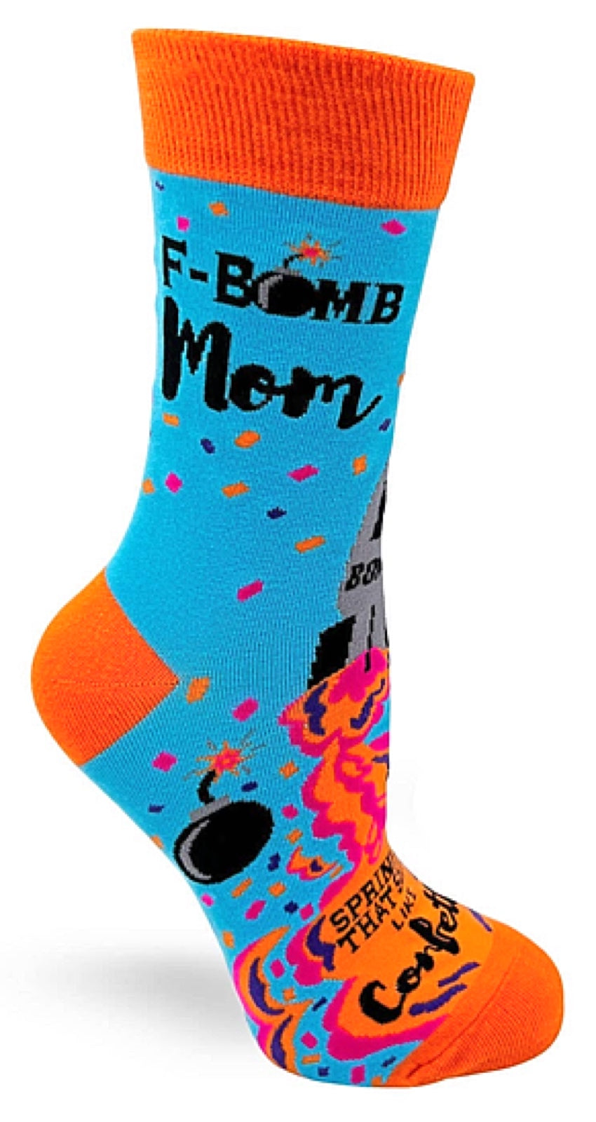 FABDAZ BRAND LADIES ‘F-BOMB MOM SPRINKLE THAT SHIT LIKE CONFETTI’ SOCKS - Novelty Socks for Less